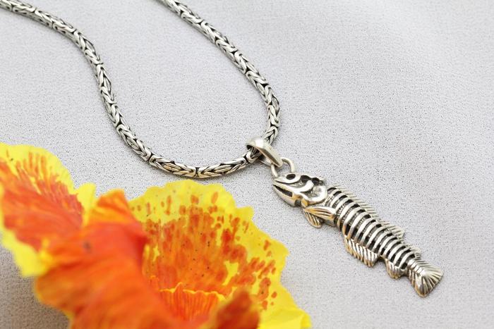 LIONTIN IKAN LIONTIN PERAK ASLI KALUNG IKAN LIONTIN MOTIF IKAN
