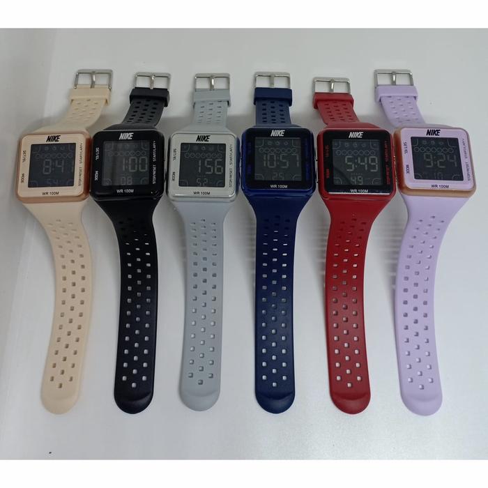 Jam Tangan Sporty NIKE Digital Strap Rubber Anti Air