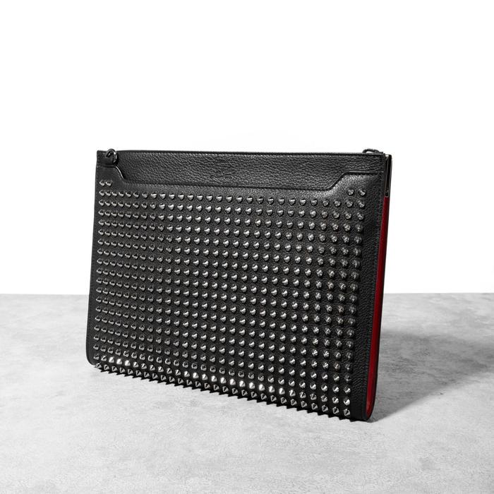 CHRISTIAN LOUBOUTIN SPIKE SLINGBAG BLACK SILVER