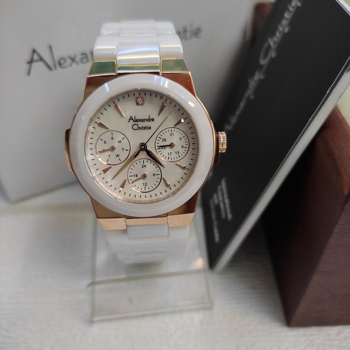 Jam Tangan Analog Wanita Alexandre Christie Ac 2862 BF All Ceramik