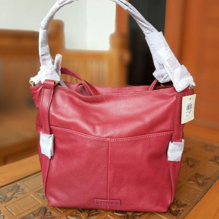 tas fossil sam shopper raspberry tas wanita