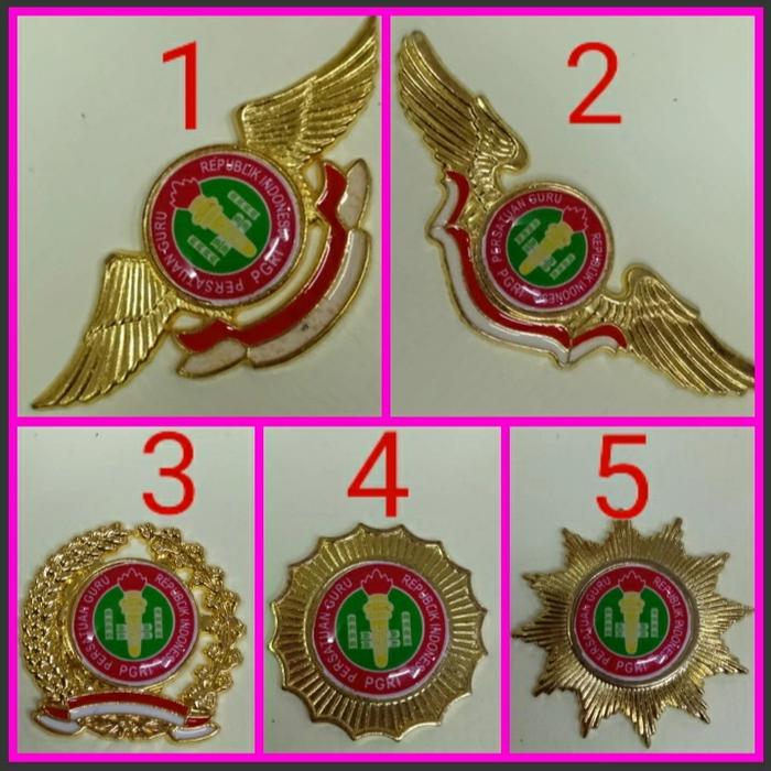 PIN PGRI PIN GURU PADI KAPAS MATAHARI BINTANG DAN WING