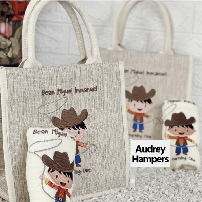 Tiffany Bag & Handuk/ birthday/ ultah/ souvenir custom/ suvenir/ baby
