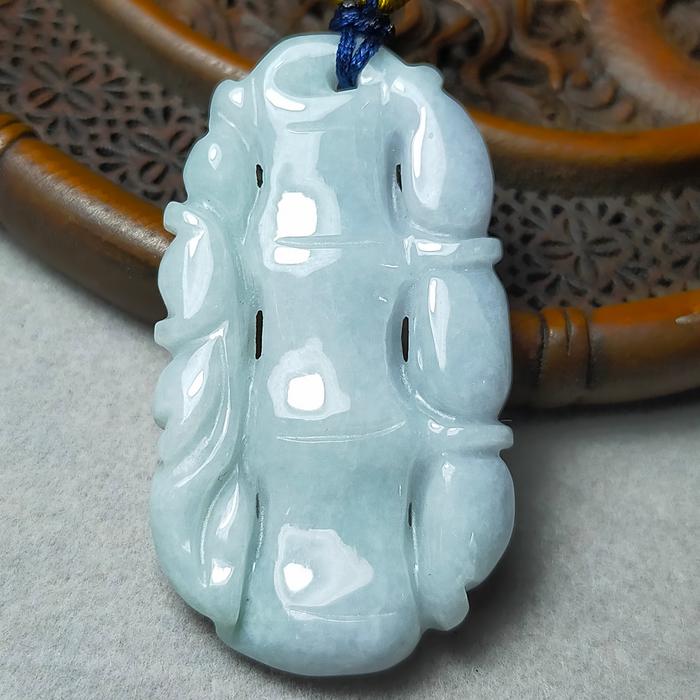 Kalung Giok burma Bambu Rejeki + sertifikat