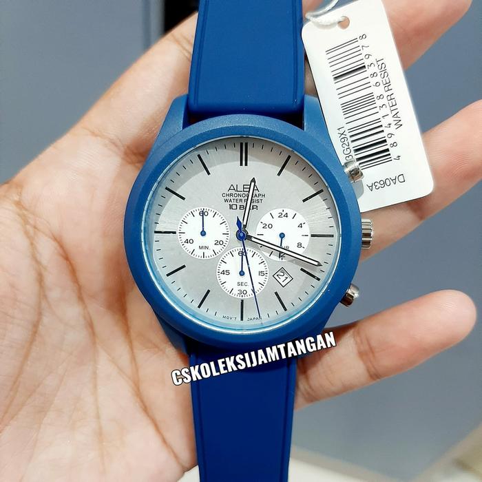 JAM TANGAN PRIA ALBA AT3G29X1 AT3G29 CHRONOGRAPH BLUE RUBBER ORIGINAL