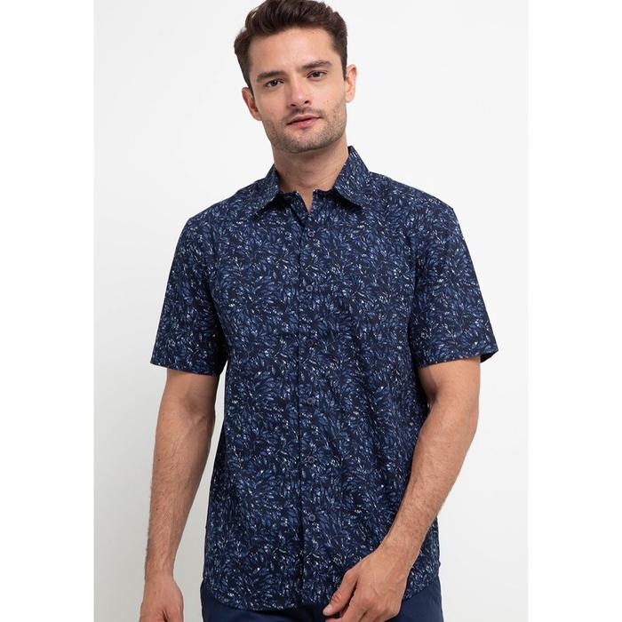 Kemeja WALRUS STUDIO Original Motif Floral Navy XLSLMXXL
