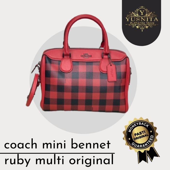tas wanita coach mini bennet satchel ruby multi original nwt