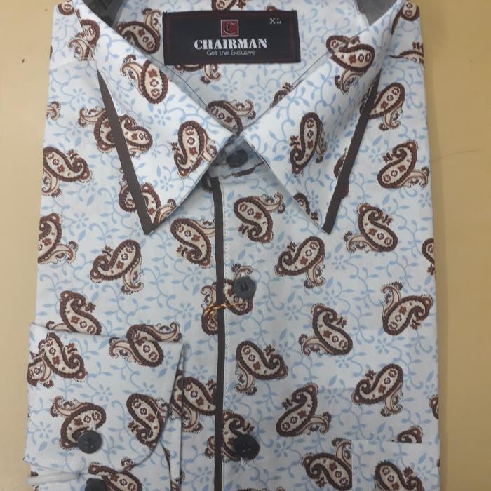 kemeja pria lengan panjang motif batik Chairman