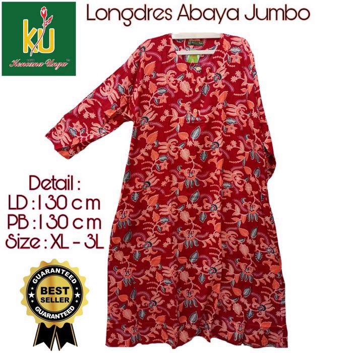 Daster Batik Kencana Ungu Original Longdres Abaya Jumbo Special