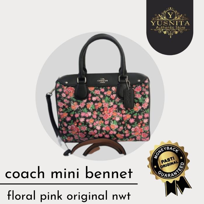 tas wanita coach mini bennet posey cluster floral pink multi original
