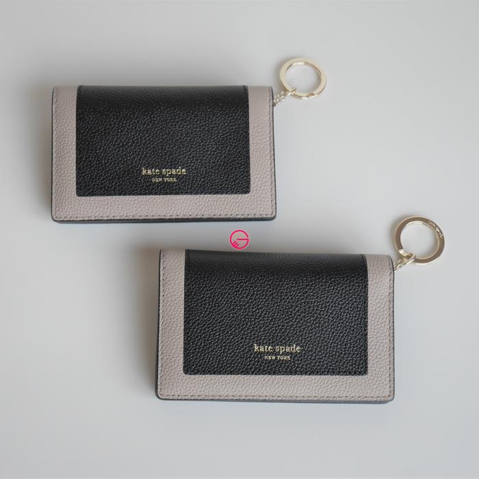 Kate Spade Margaux Small Key Ring Wallet Black Warmtaupe