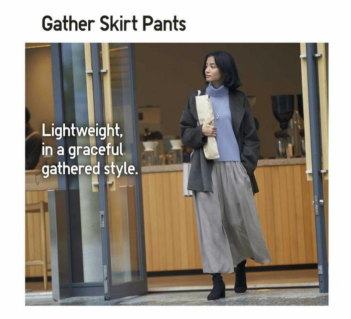 UNIQLO - WOMEN CELANA ROK (KULOT) GATHER, GATHER SKIRT PANTS