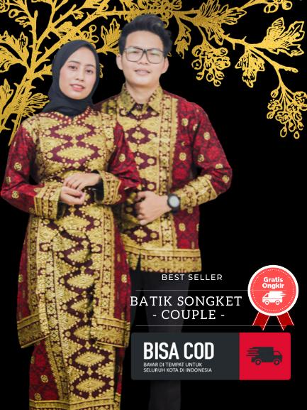 Baju Batik Songket Pria Motif Prada Merah Marun | Single & Couple