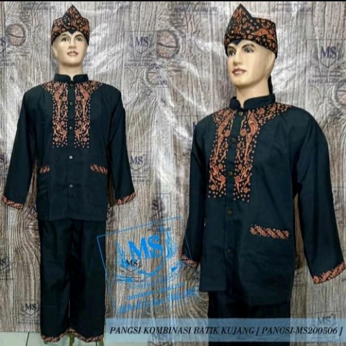 baju pangsi kombinasi batik kujang ukuran jumbo