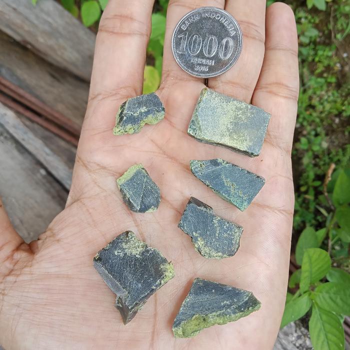 7 pcs Bacan Doko Cincau - Krecekan ( Bahan Batu Akik Ternate )