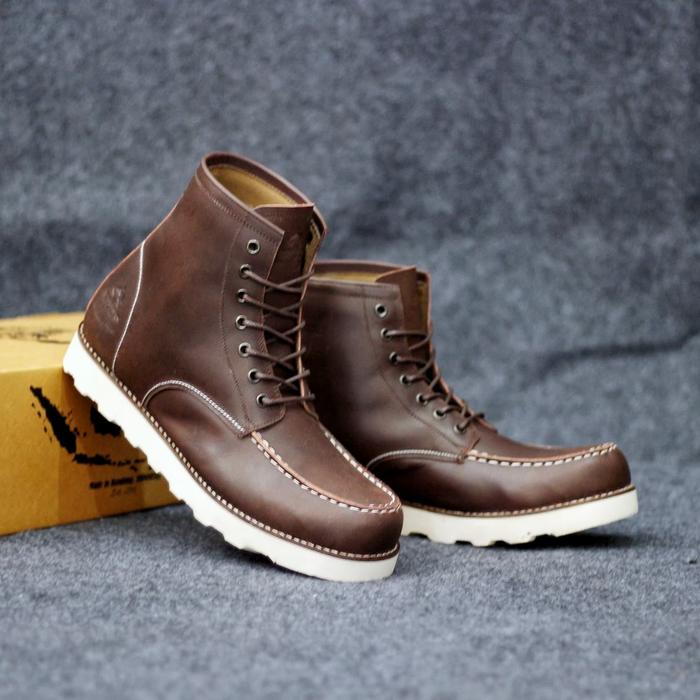 SEPATU BOOT KULIT ASLI PIEDE MANNERS H ORIGINAL BLACK BROWN