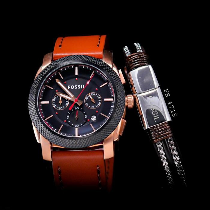 Jam Tangan Pria Fossil FS 5232 4715 Fullset Free Gelang Original 45mm