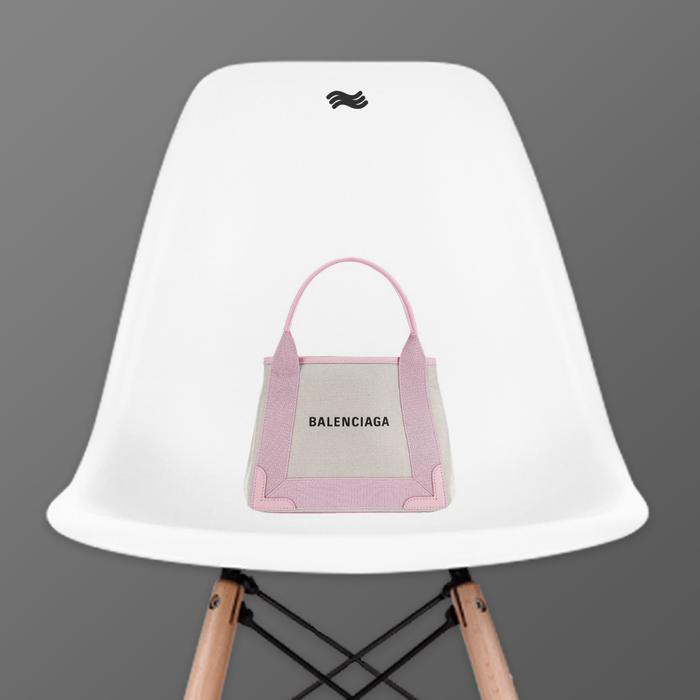 Balenciaga Cabas Shoulder Bag Natural/Candypink