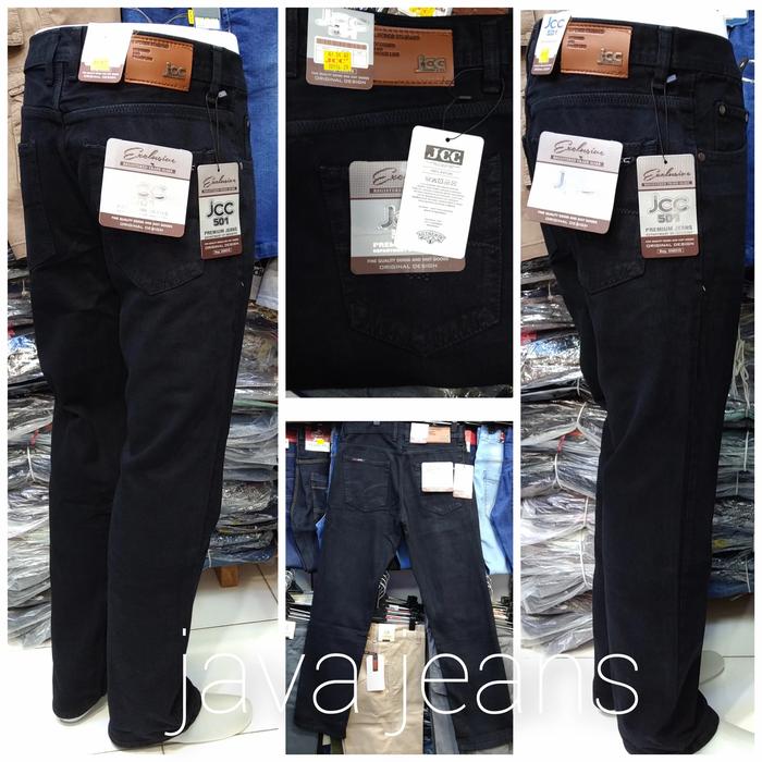 CELANA PRIA STANDAR JEANS HITAM PEKAT , JCC "original"