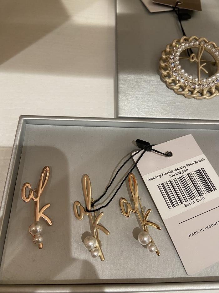 Brooch Wearing Klamby Identity Gold RoseGold Satin WK Klamby Store