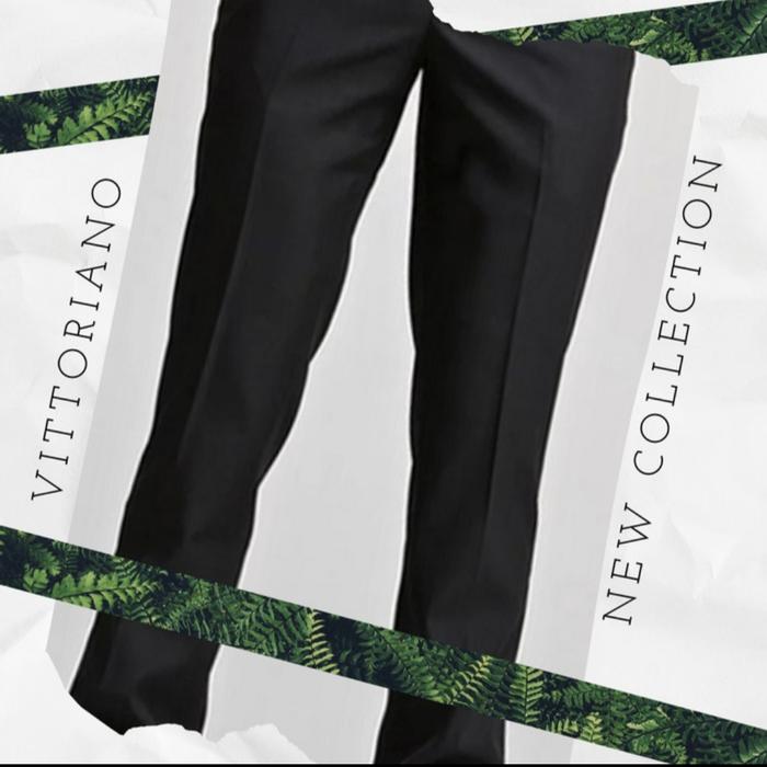 celana formal vittoriano 33/38 celana panjang bahan kantor Pria Teflon