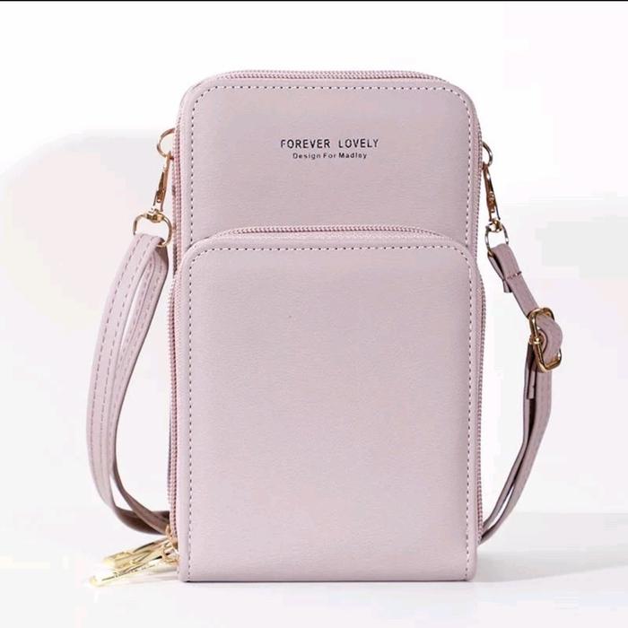 Tas selempang dompet HP wanita mini kulit impor Touch Screen murah