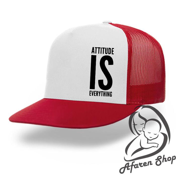 Topi trucker mix jaring pria premium attitude is everything