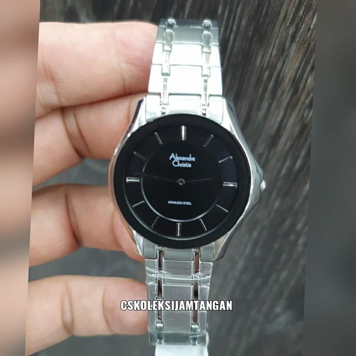 JAM TANGAN WANITA ALEXANDRE CHRISTIE AC 8605 AC8605 SILVER BLACK ORI