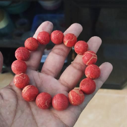 GELANG TASBIH BATU MARJAN LAUT MERAH ASLI NATURAL