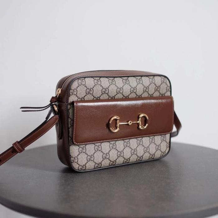 Gucci Horsebit 1955 Small Camera Bag GG Supreme Brown