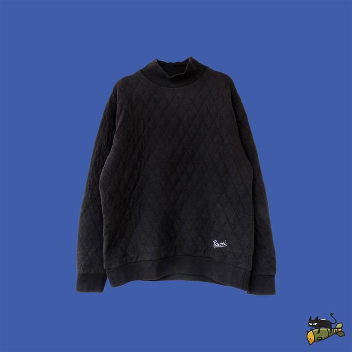 Gu**i Small Logo Quilted Sweatshirt