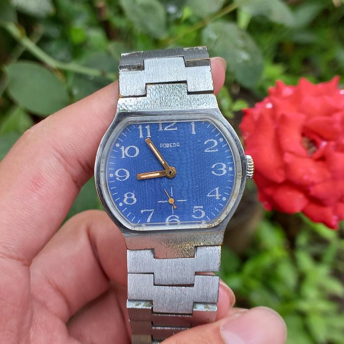 Vintage Pobeda Blue Dial Russian Watch