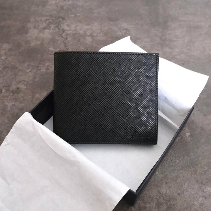PRADA SAFFIANO LEATHER BIFOLD WALLET ALL BLACK