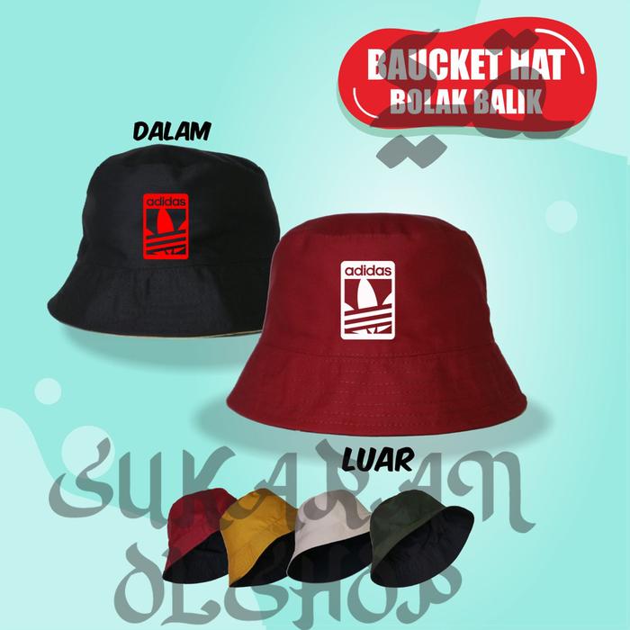 Topi bucket hat unisex sport pria premium adidas street