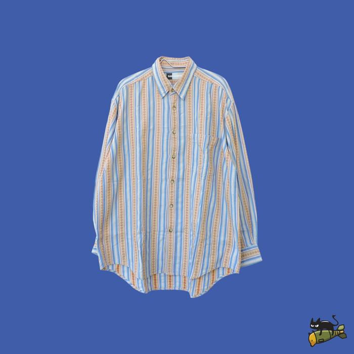 Kansai Man By Kansai Yamamoto Stripes Long Sleeve Shirt