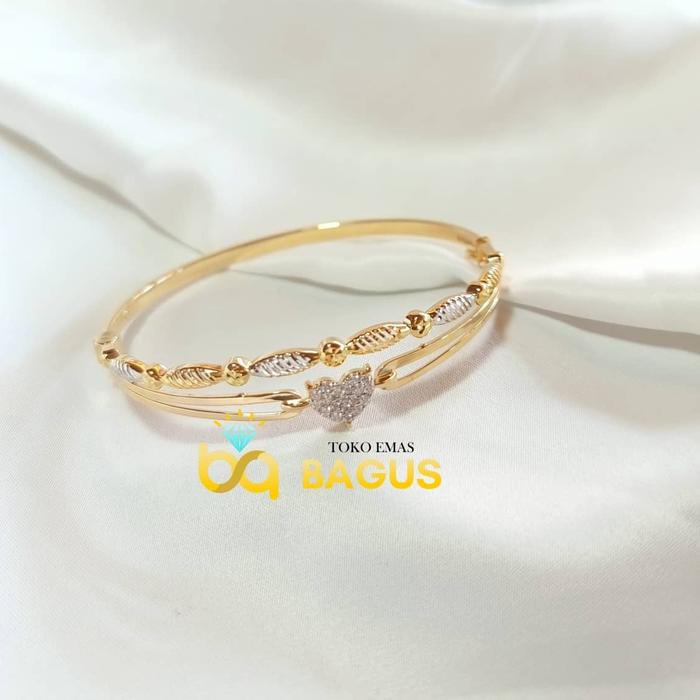 Gelang Oval Emas Asli kadar 375 UBS Gelang Oval Bangle 001