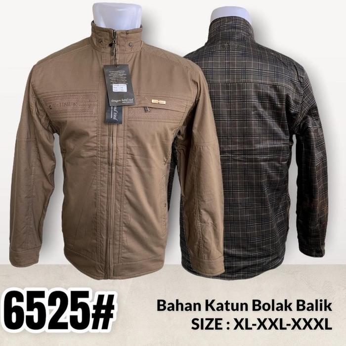 jaket DHT katun bolak balik import