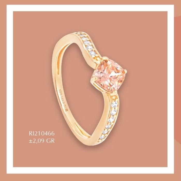CINCIN EMAS SOLITAIRE MORGANITE COLLECTION SANDRA DEWI GOLD NEW