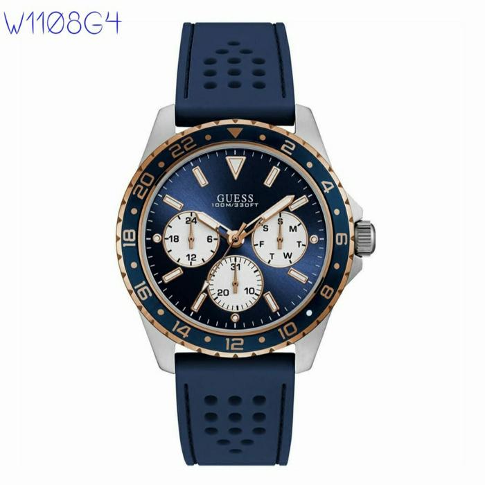Jam Pria Guess W1108G3 W1108G1 W1108G4 W1108G5 W1108G6 Rubber 45mm