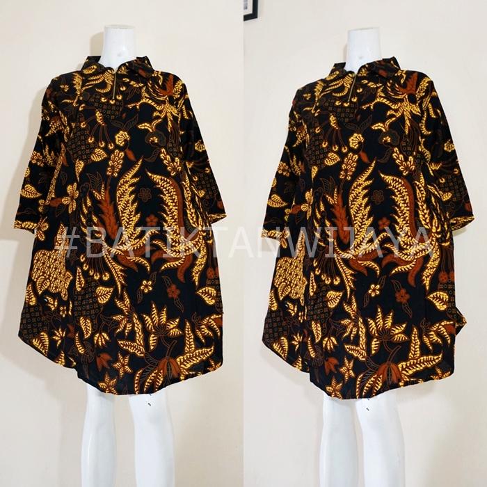 Atasan Batik Wanita Model Tunik Ktun Sogan Jogja Cocok Untuk Orangtua