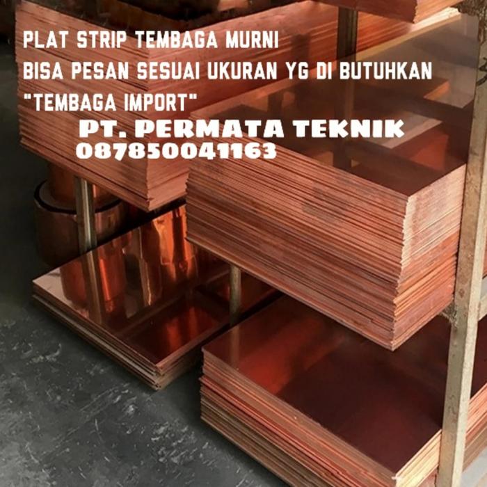 plat tembaga 2mm x 15cm x 15cm tembaga murni