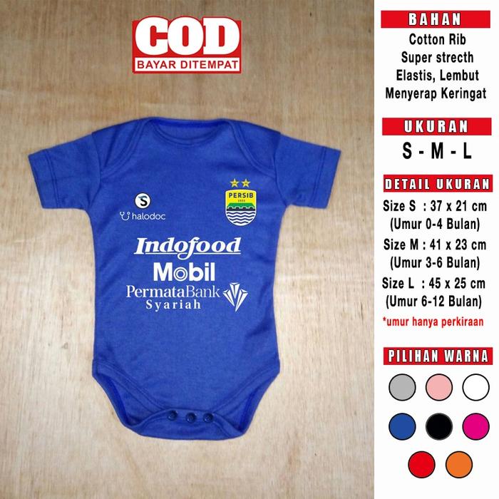 Baju Bola Bayi PERSIB 2021 Jumper Romper Kaos Kado Laki Perempuan