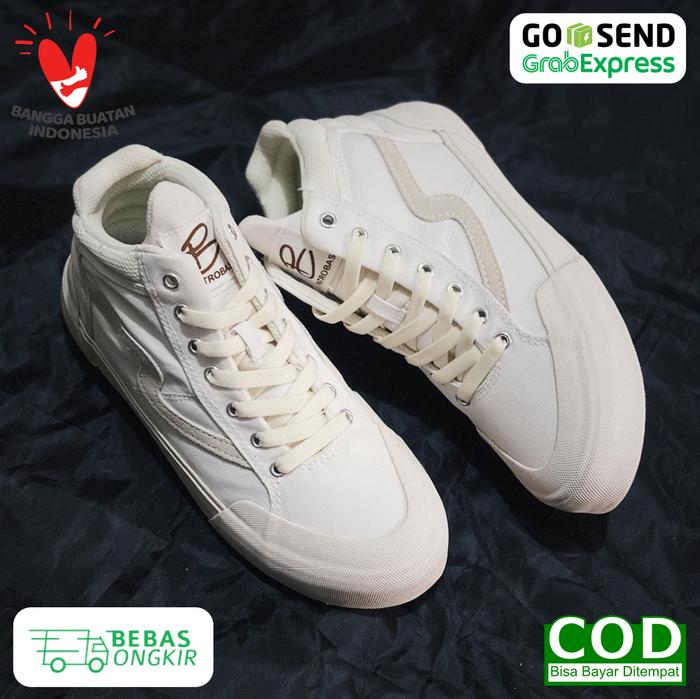 SEPATU SNEAKERS CASUAL PATROBAS CLOUD OFF WHITE HIGH / FULL PUTIH BARU