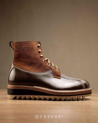 TXTURE - Sepatu Kulit Pria Mariana Boots-Dark Brown X Rough Out Brown