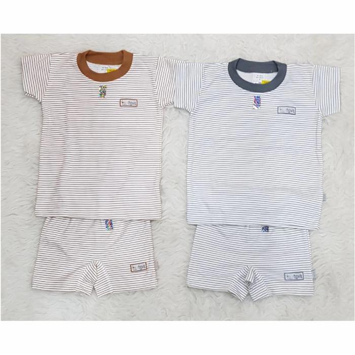 Daily set short stripes SETELAN OBLONG PENDEK CELANA PENDEK NOVA GARIs