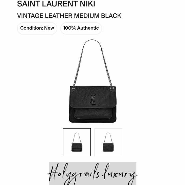Saint Laurent Niki Vintage Leather Medium Black