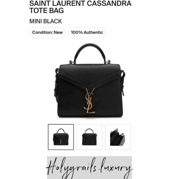 Saint Laurent Cassandra Tote Bag Mini Black