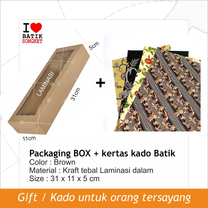 kotak box batik + Kertas kado ekstra untuk kado packing tambahan