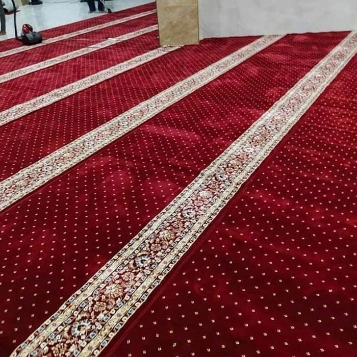 Karpet Masjid Import Turki isfahan 1.20x6.00cm Tebal 18mm Bintik Merah