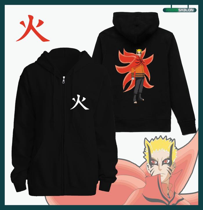 Jaket Hoodie Zipper Naruto Baryon Mode Kurama Boruto